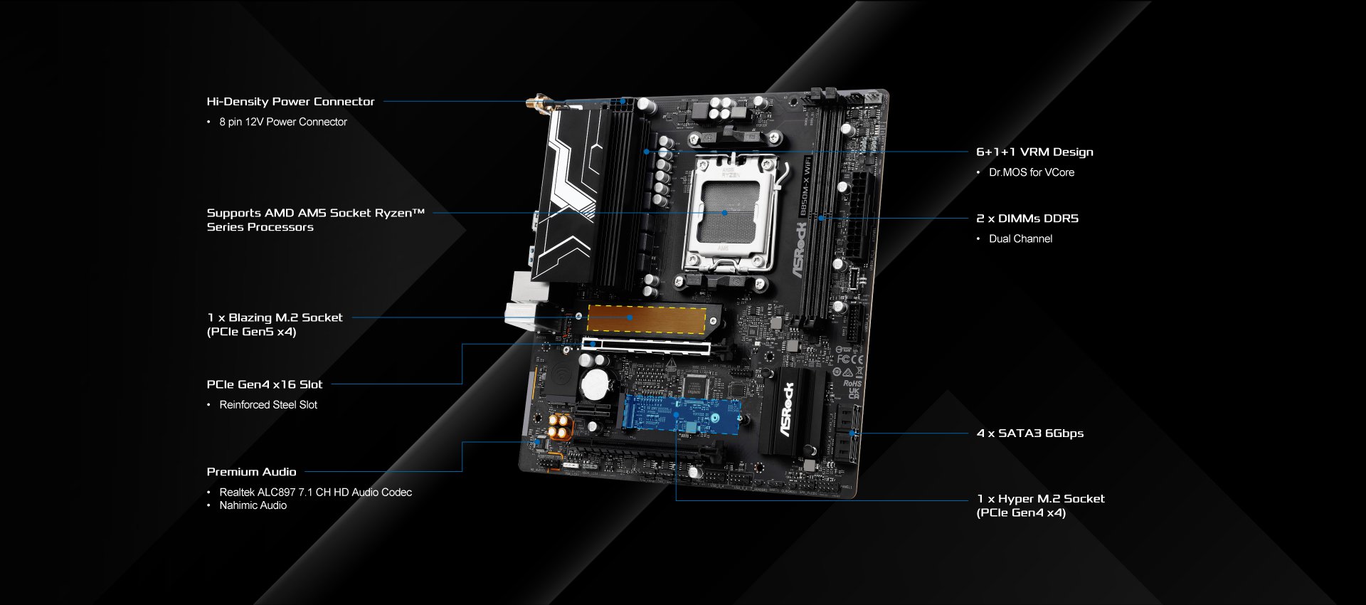ASRock B850M-X WiFi Motherboard